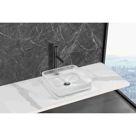 Castello Usa Plaza 15-inch Bathroom Vessel Sink - Clear CB-VC-6-CL-15